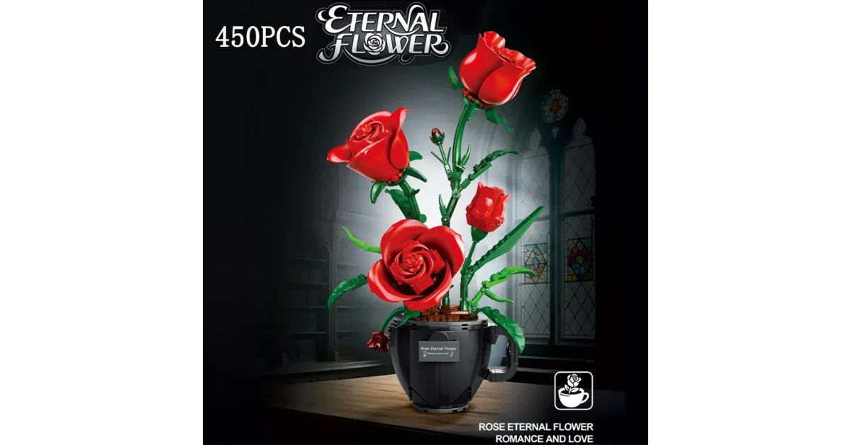 זר ורד בכוס מקרטון-450 חלקים