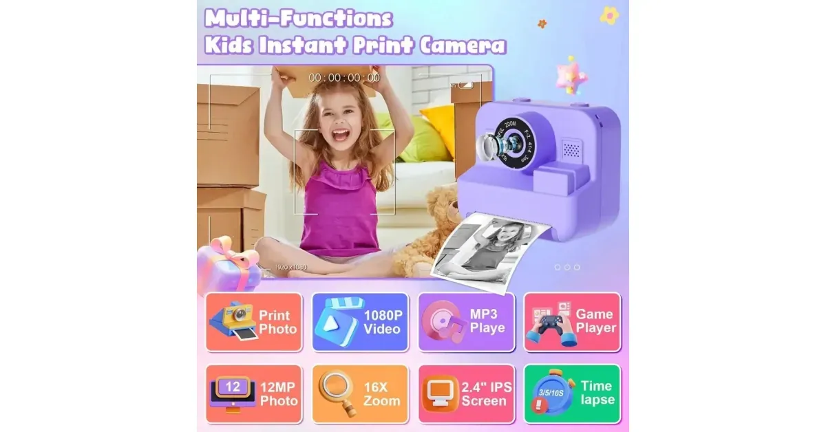 מצלמת הדפסה מיני לילדים 1080P