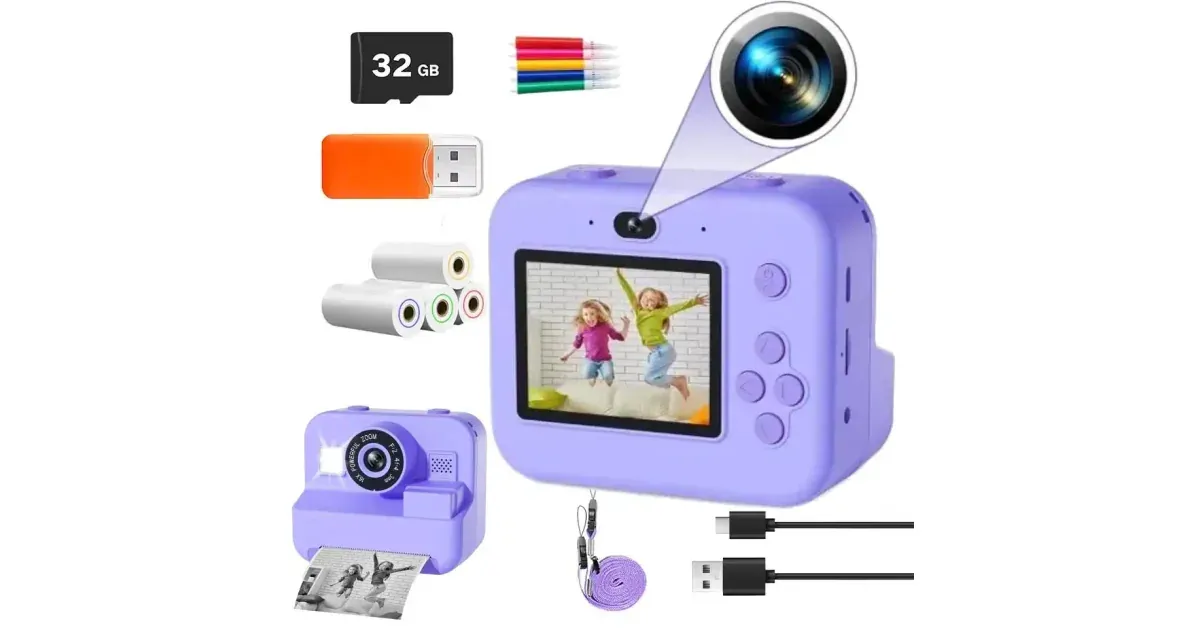 מצלמת הדפסה מיני לילדים 1080P