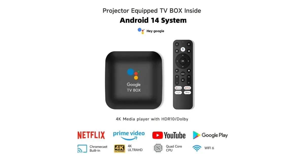 מקרן גוגל TV נייד EUG 4K
