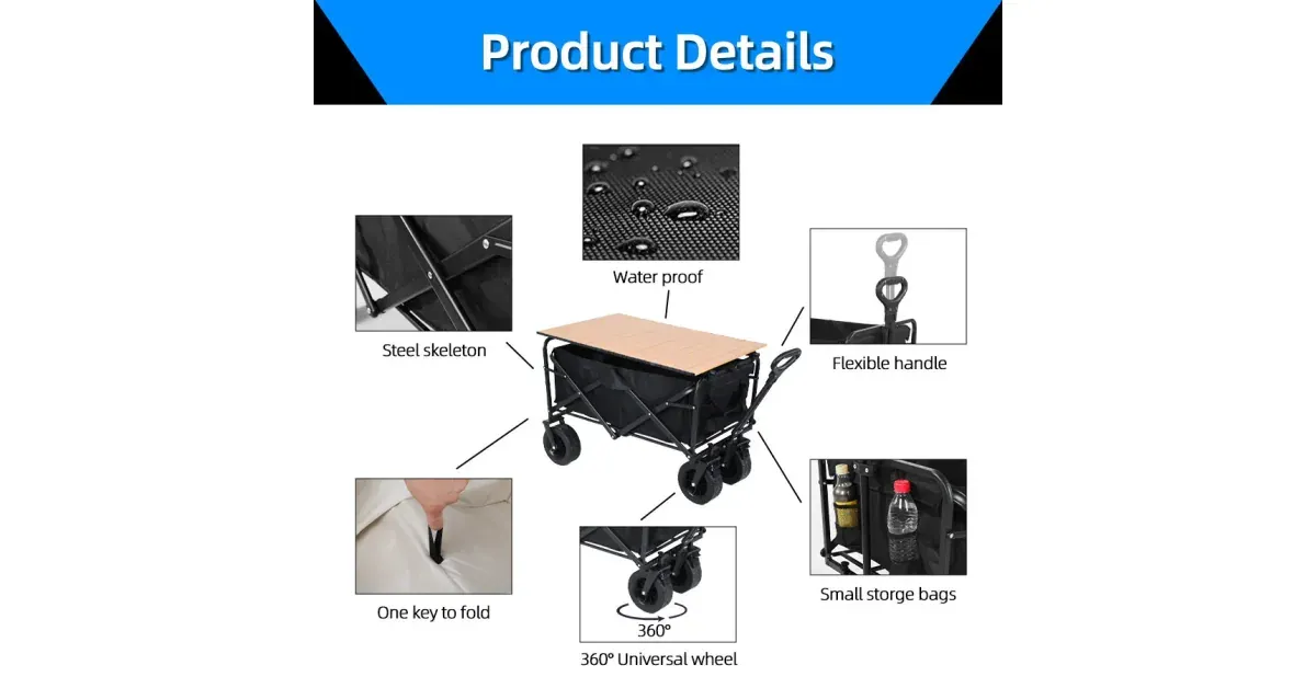 עגלת שטח מתקפלת כבדה