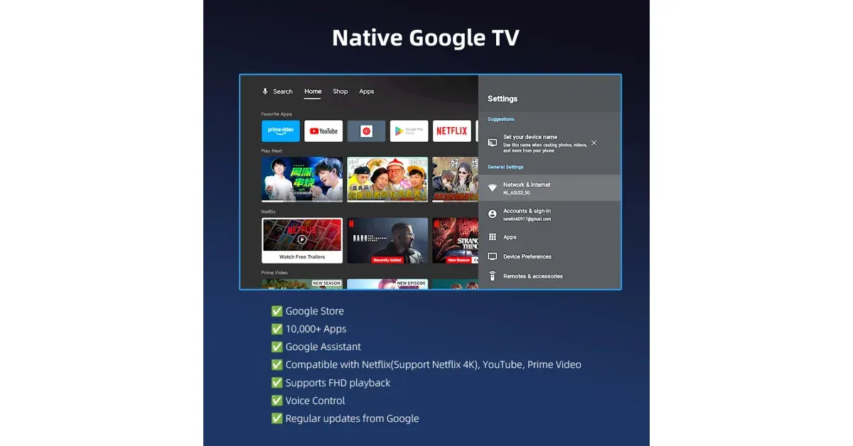AUN A45 Pro - מקרן גוגל טיוי 1080p