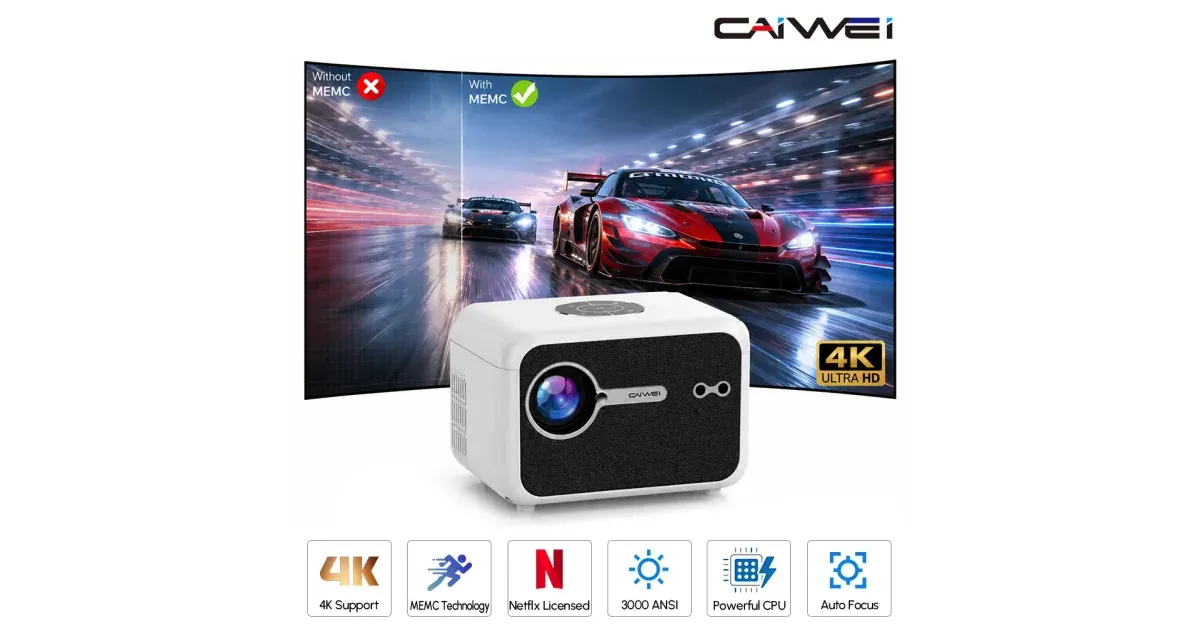 CAIWEI A6L - מקרן קולנוע ביתי חכם