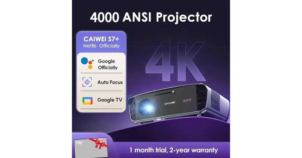 CAIWEI S7+ מקרן 4K חכם