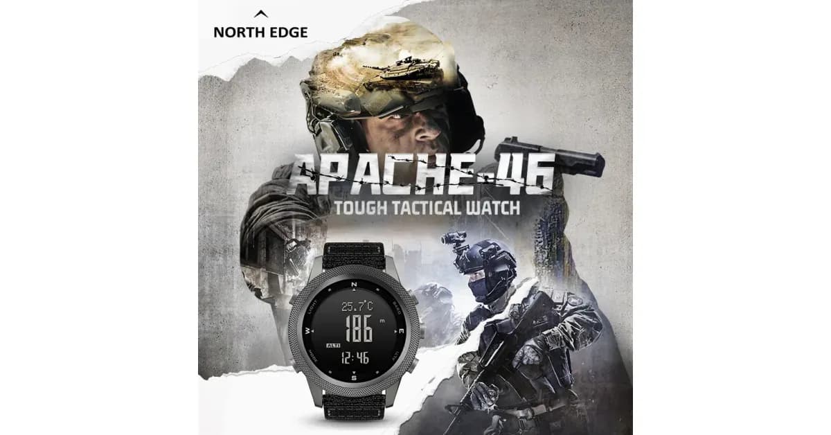 NORTH EDGE Apache46 - שעון שטח דיגיטלי לגבר