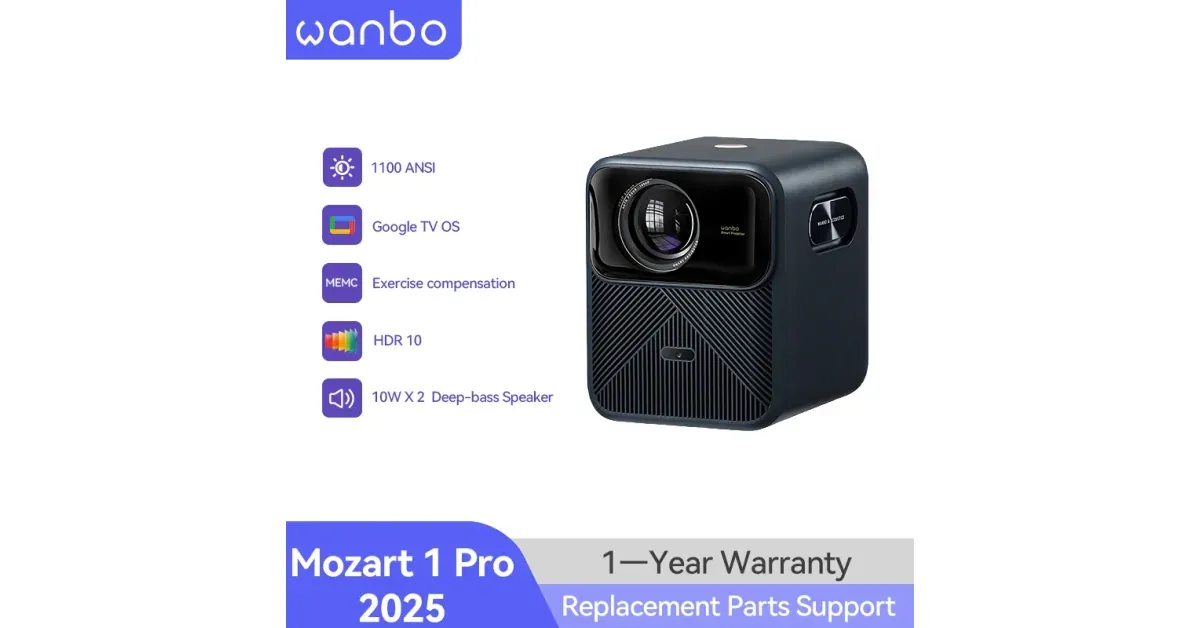 Wanbo Mozart 1 Pro - מקרן גוגל TV חכם