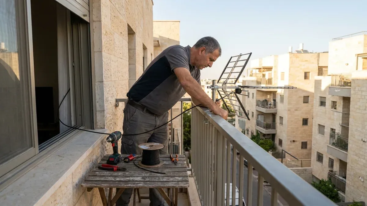 מגבר קליטה - התקנה ביתית על גג ובסלון