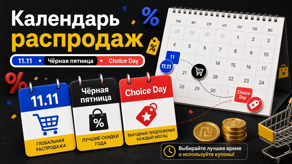 Календарь распродаж AliExpress - 11.11, Черная пятница и Choice Day