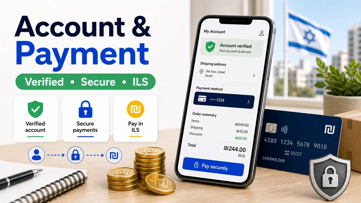 AliExpress account and secure payment in Israeli shekels