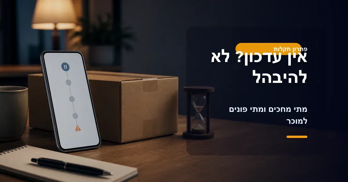 אין עדכון במעקב משלוח מתי מחכים ומתי פונים למוכר