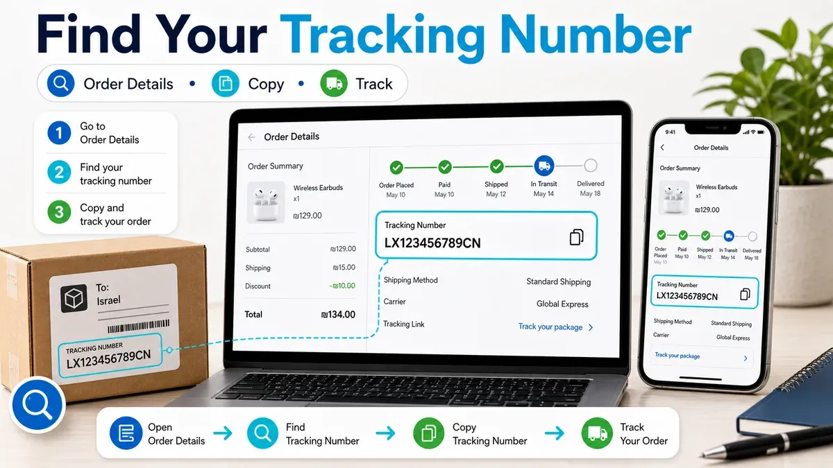 Where to find your AliExpress tracking number in order details