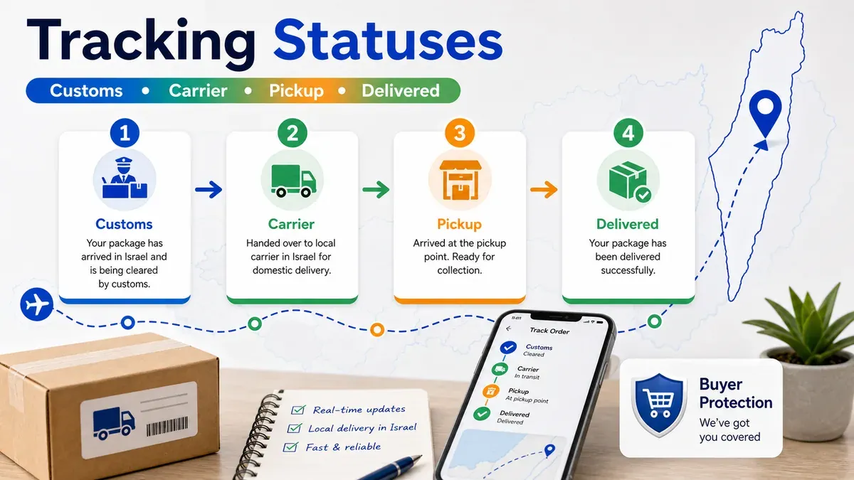 AliExpress tracking statuses explained - customs carrier pickup and delivered