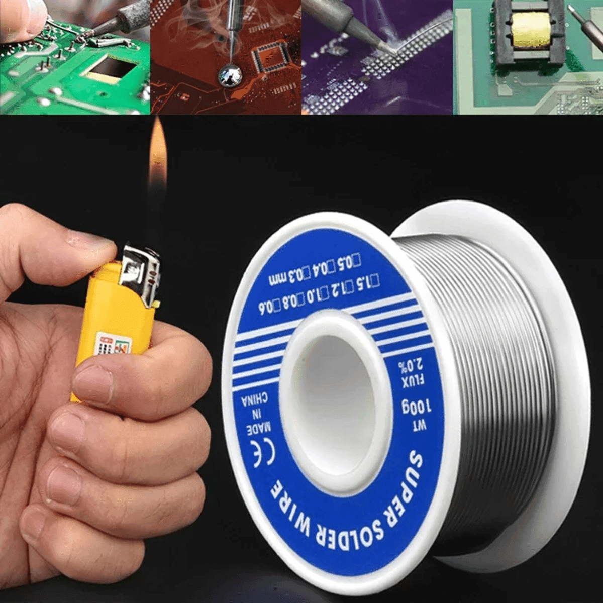 חוט הלחמה אלקטרוני עם ליבת Rosin לריתוך אלקטרוניקה ותיקונים ביתיים