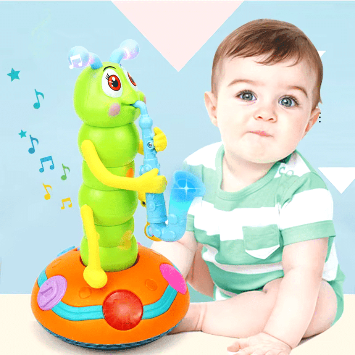 זחל מעודד זחילה עם אורות ומוזיקה
