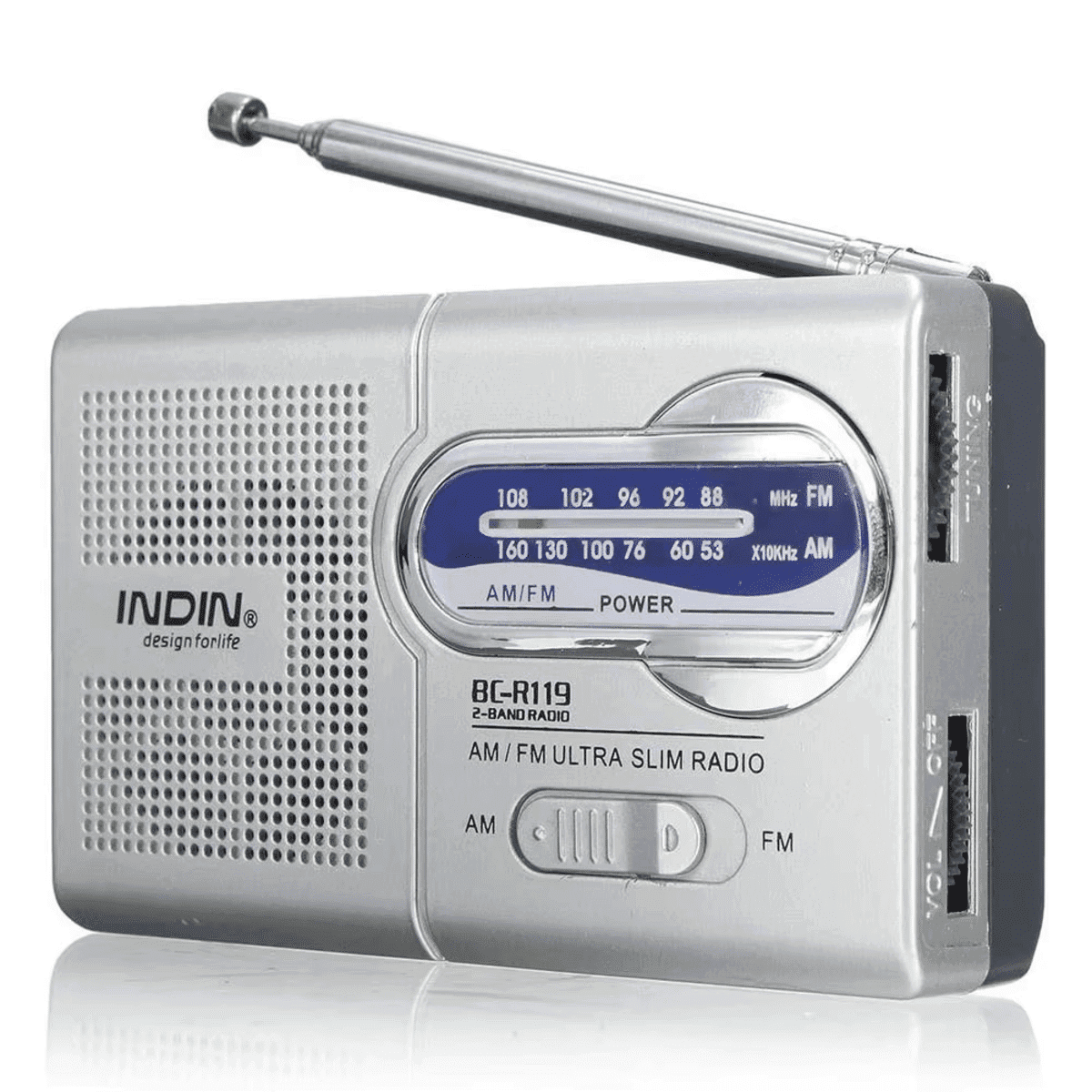 רדיו טרנזיסטור AM/FM נייד עם אנטנה טלסקופית