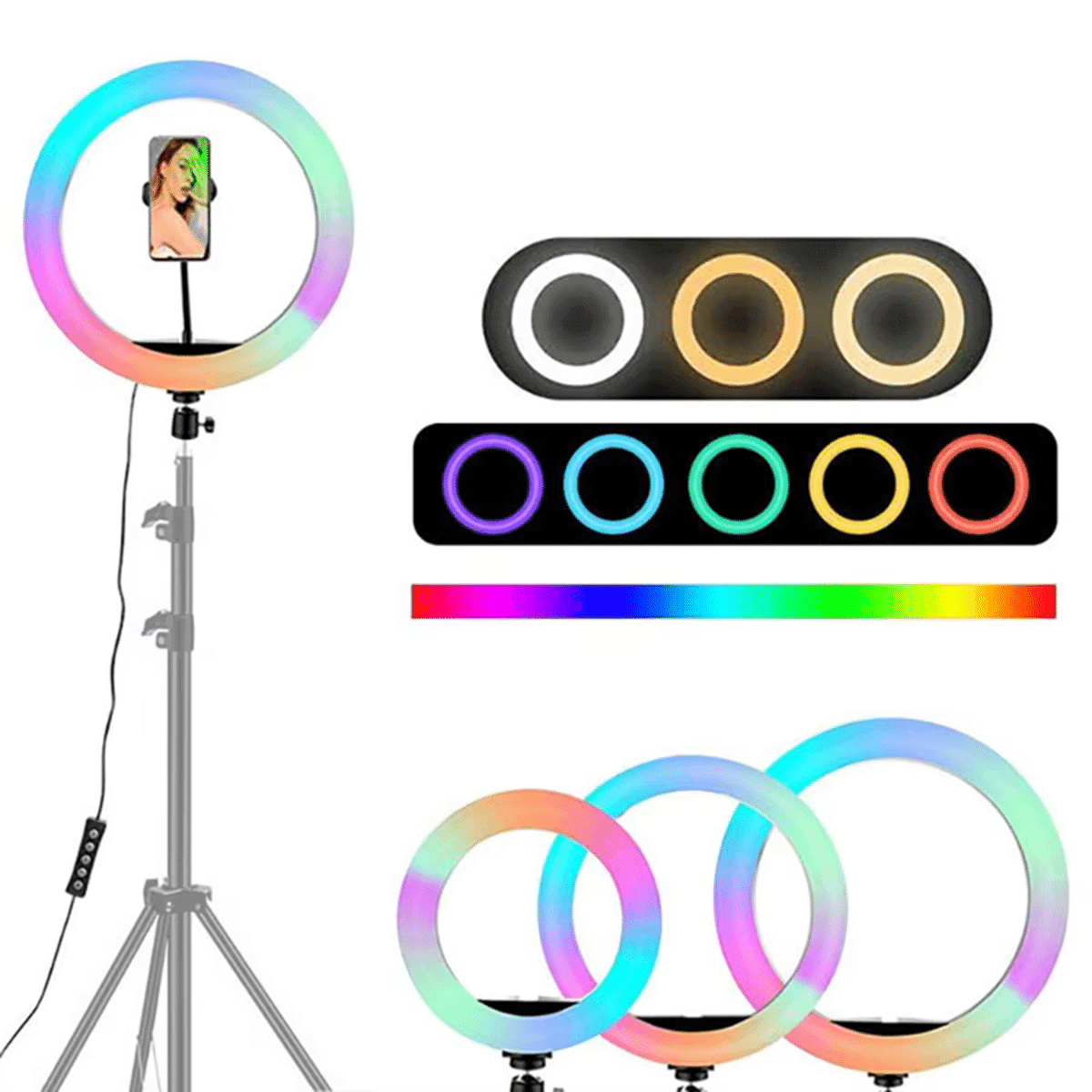 רינג לייט צבעוני 33 ס"מ RGB