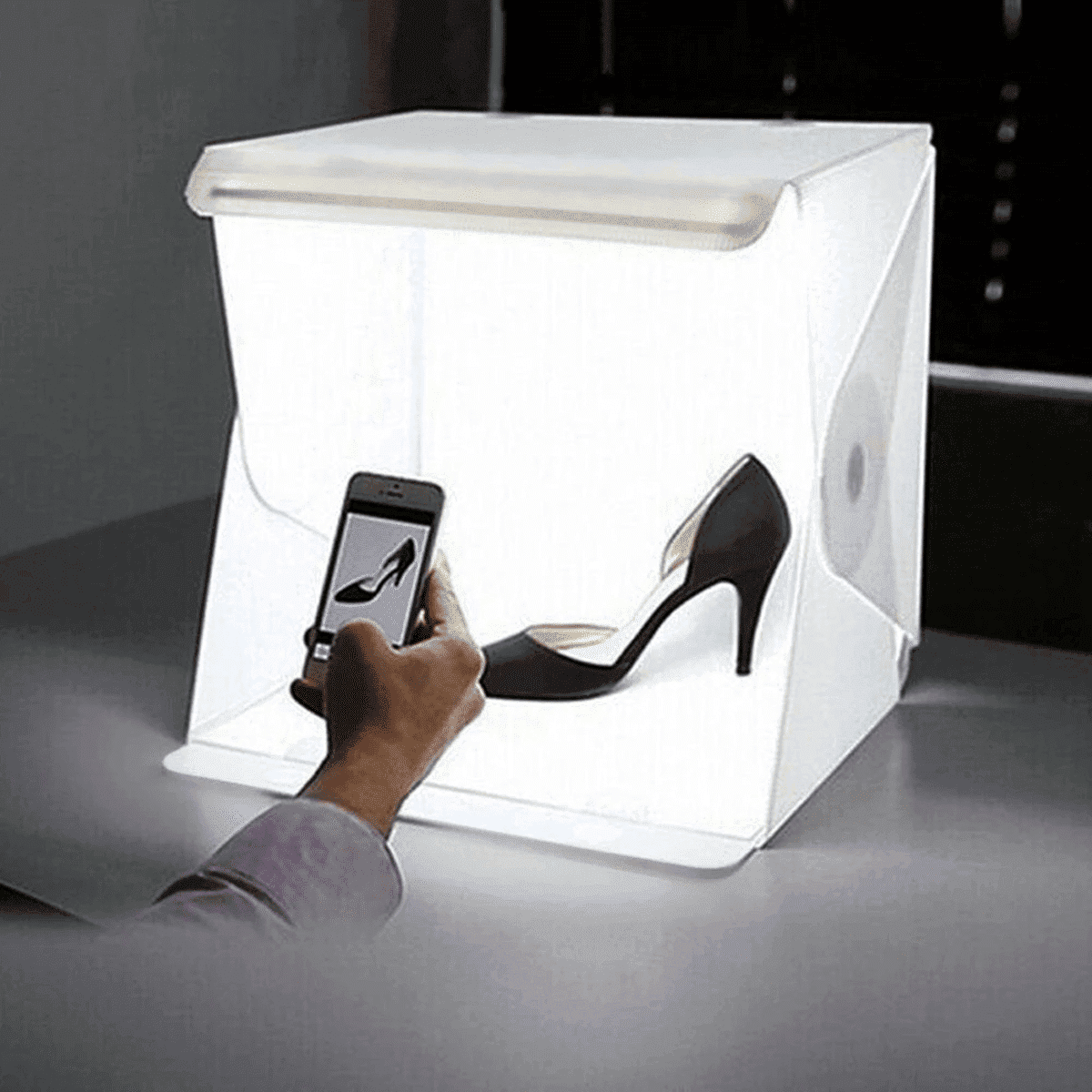 מיני Softbox מתקפל עם תאורת LED לצילום וידאו וסטודיו
