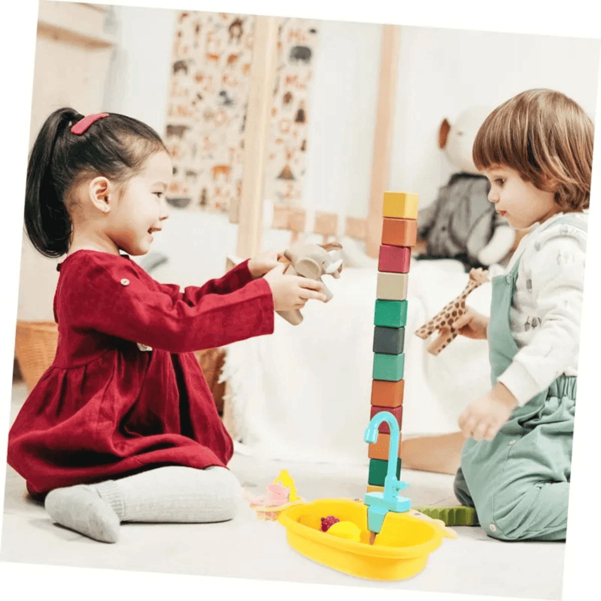 צעצוע כיור מטבח לילדים עם מדיח כלים