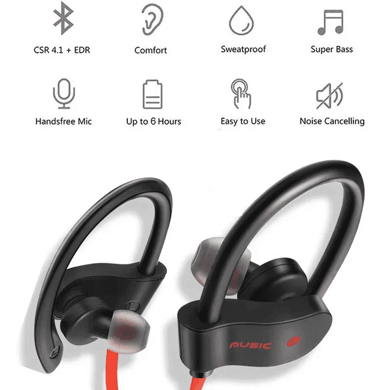 אוזניות Bluetooth ספורט עם מיקרופון
