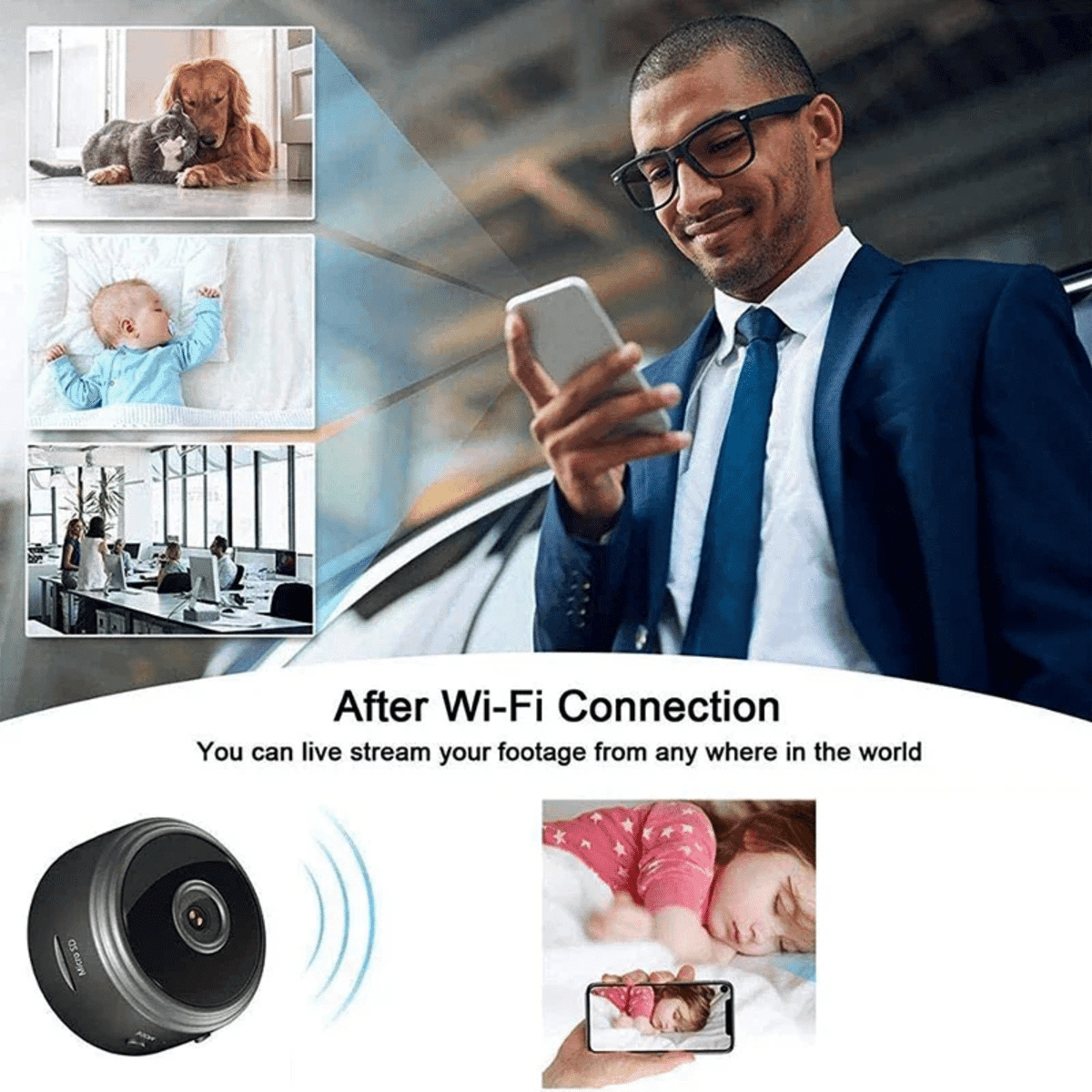 מצלמת מיני A9 אלחוטית WiFi - למעקב מרחוק וניטור ביתי