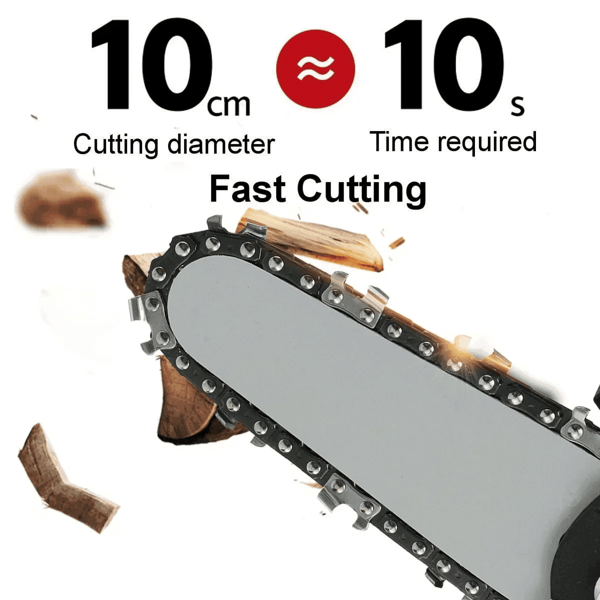 מסור שרשרת נייד עם סוללה נטענת – 1200W, 4 אינץ׳