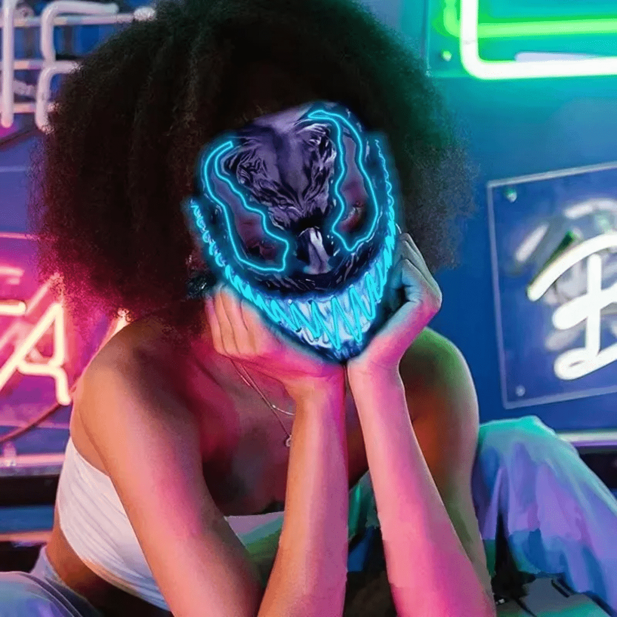 מסכת Venom 2 ניאון זוהרת לליל כל הקדושים