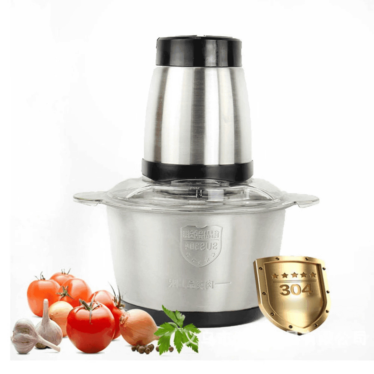 מעבד מזון Chopper נירוסטה 2L/3L עם 2 מהירויות