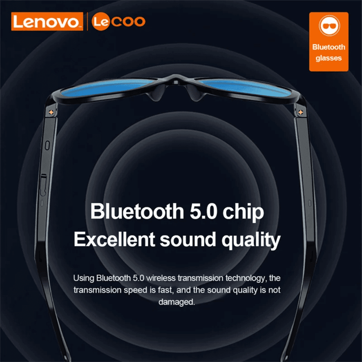 משקפי שמש חכמים Lenovo Lecoo C8 עם אוזניות בלוטוס