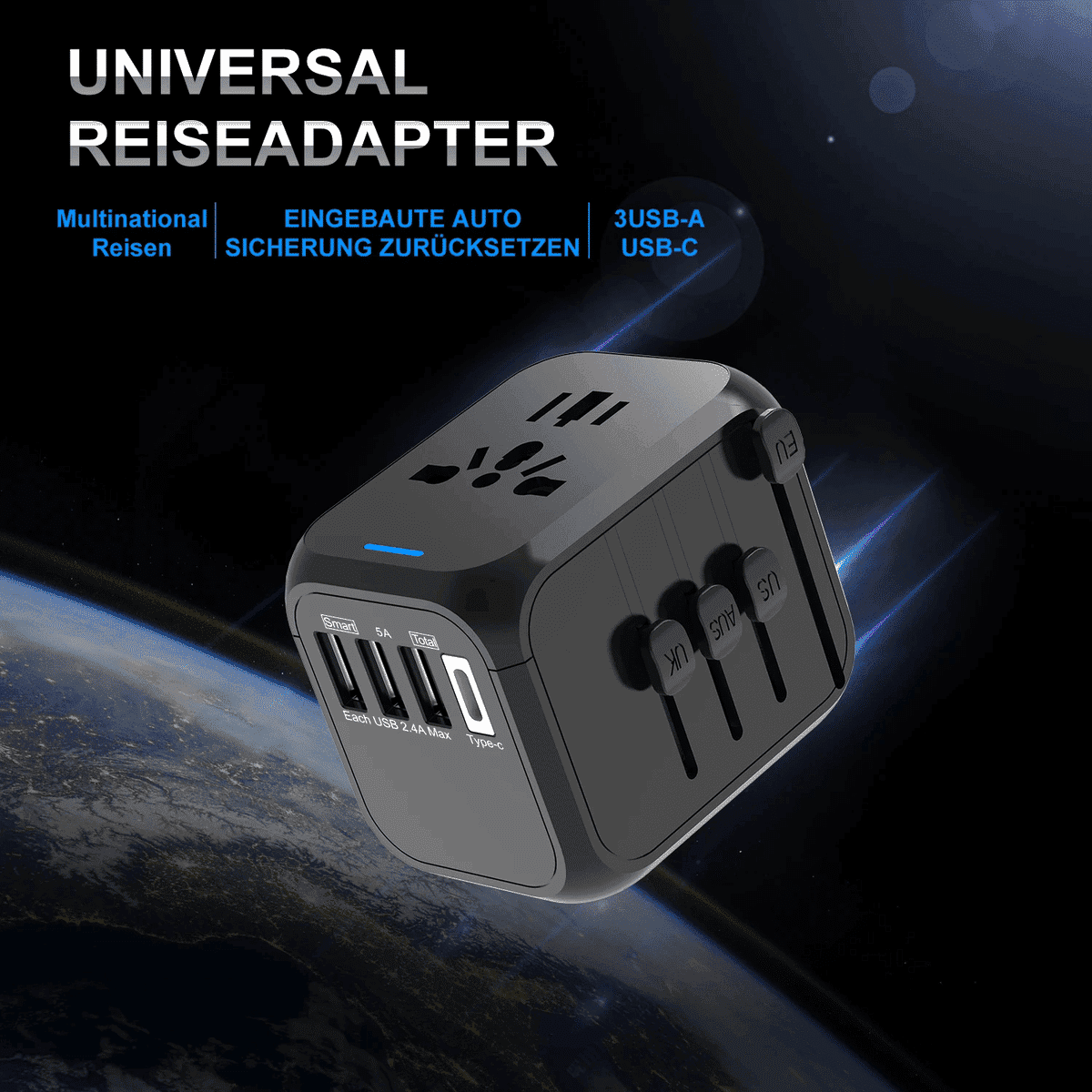 מטען טיולים אוניברסלי עם חיבורים מתחלפים – מתאים לשימוש בכל העולם
