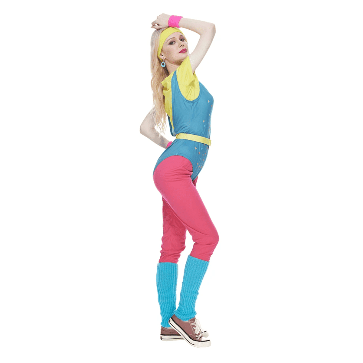 תחפושת אירובי ניאון שנות ה-80 לנשים