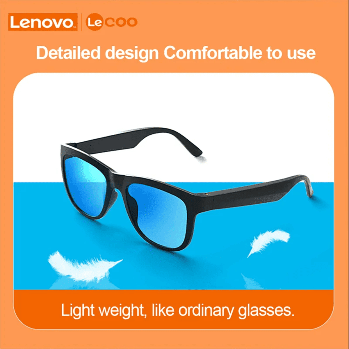 משקפי שמש חכמים Lenovo Lecoo C8 עם אוזניות בלוטוס