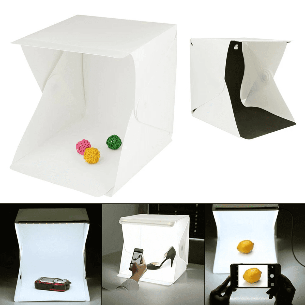 מיני Softbox מתקפל עם תאורת LED לצילום וידאו וסטודיו