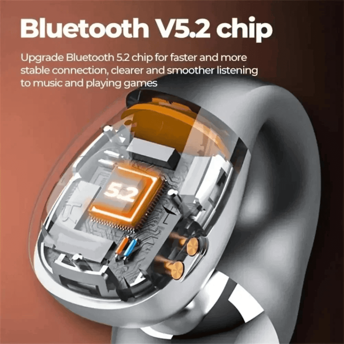 אוזניות אלחוטיות Bluetooth 5.2 - הולכת עצם ובקרת מגע