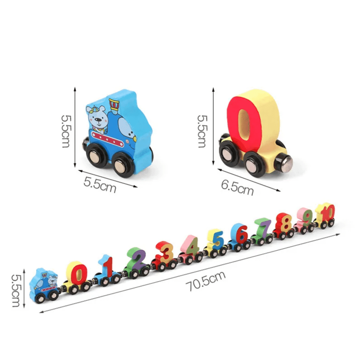 רכבת עץ חינוכית עם בלוקים מגנטיים לגיל הרך