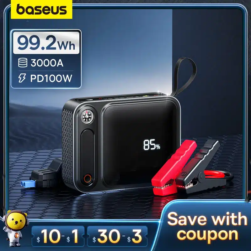 מצבר עזר להתנעת רכב 26800mAh