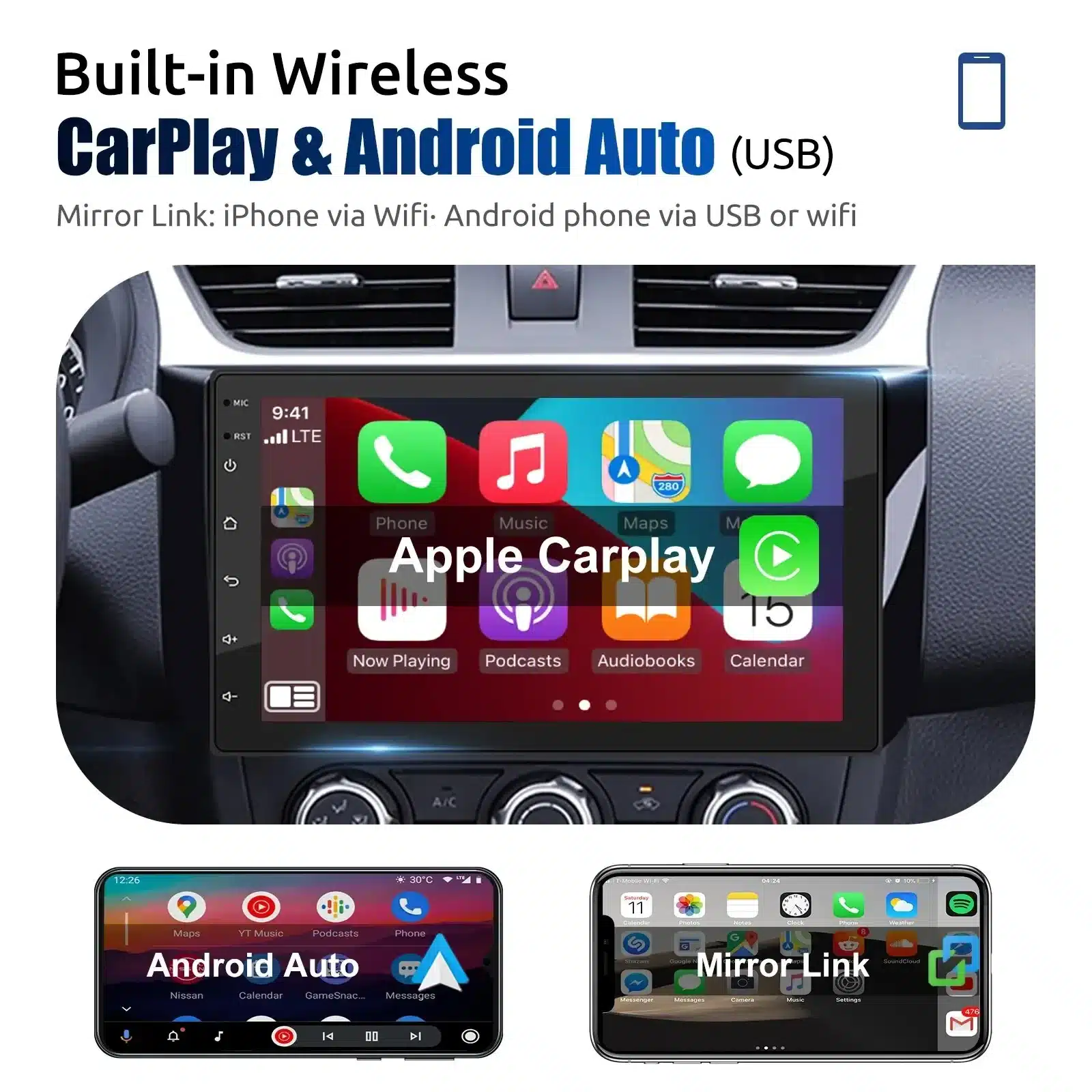 רדיו לרכב עם CarPlay