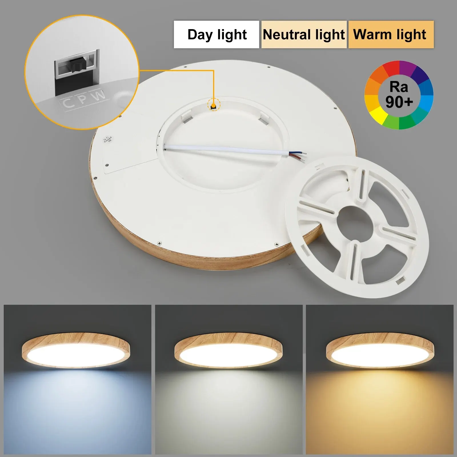 מנורת תקרה LED מעוצבת עם 3 גווני תאורה