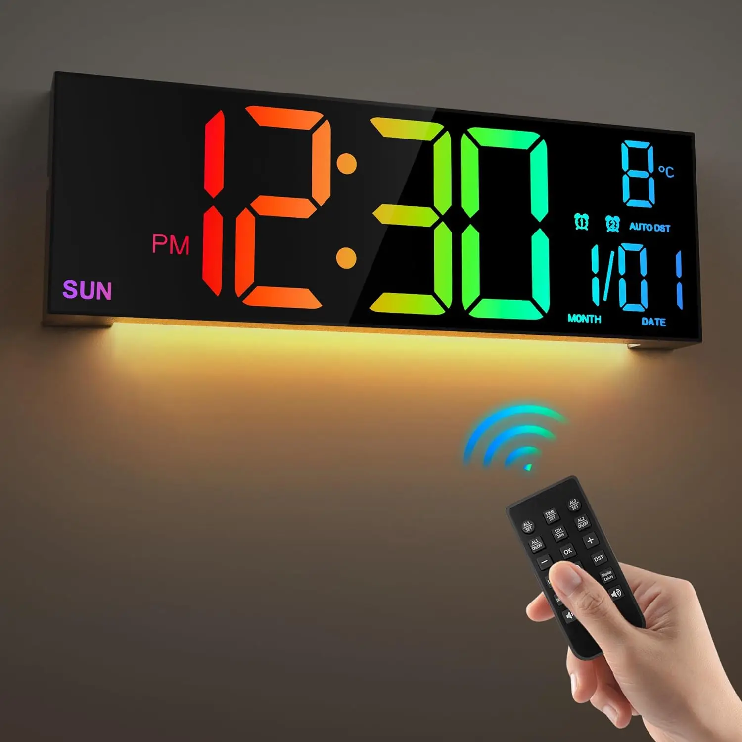 שעון קיר דיגיטלי LED גדול