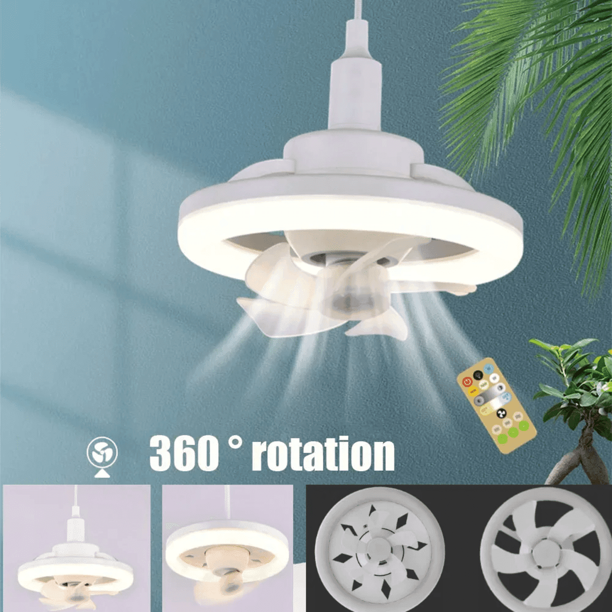מאוורר תקרה עם תאורת LED