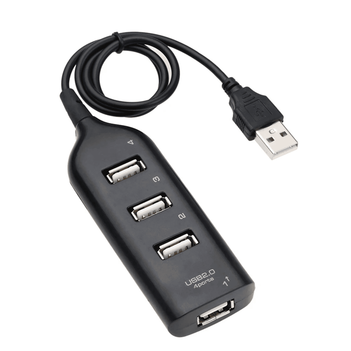 רכזת USB 4 יציאות עם כבל מיני USB – מהירות גבוהה