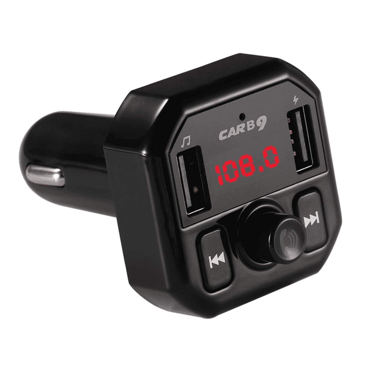 מטען לרכב B9 חכם דיגיטלי עם תצוגה כפולה – USB ו-Bluetooth עם פונקציית שיחה ללא ידיים
