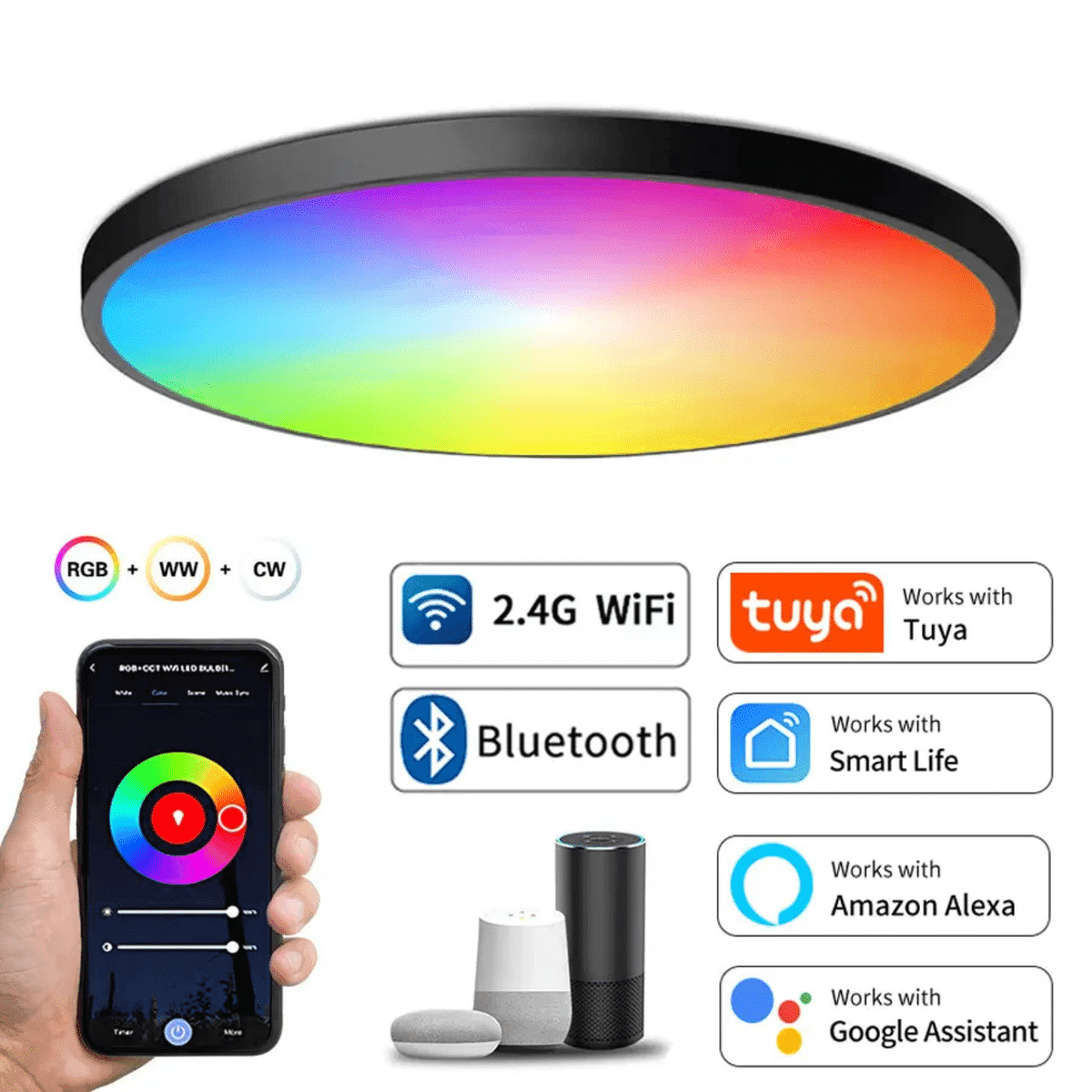 מנורת תקרה חכמה Tuya WiFi