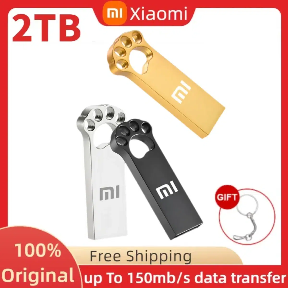 כונן USB 3.1 מהיר 2TB Xiaomi