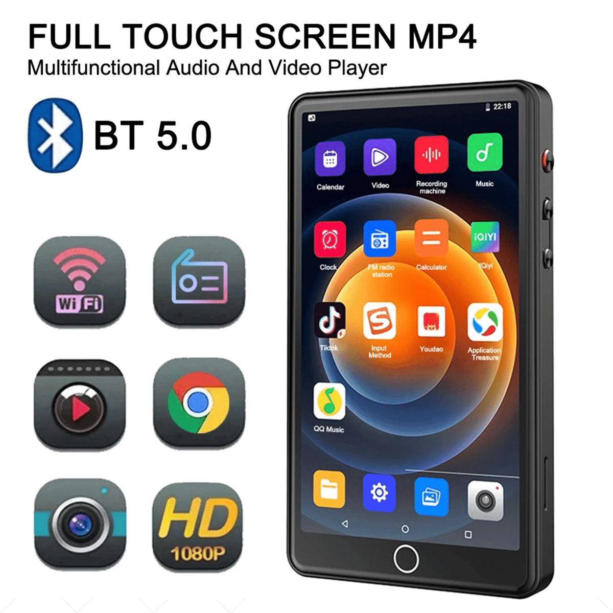 נגן MP3 נייד עם WiFi ומצלמה