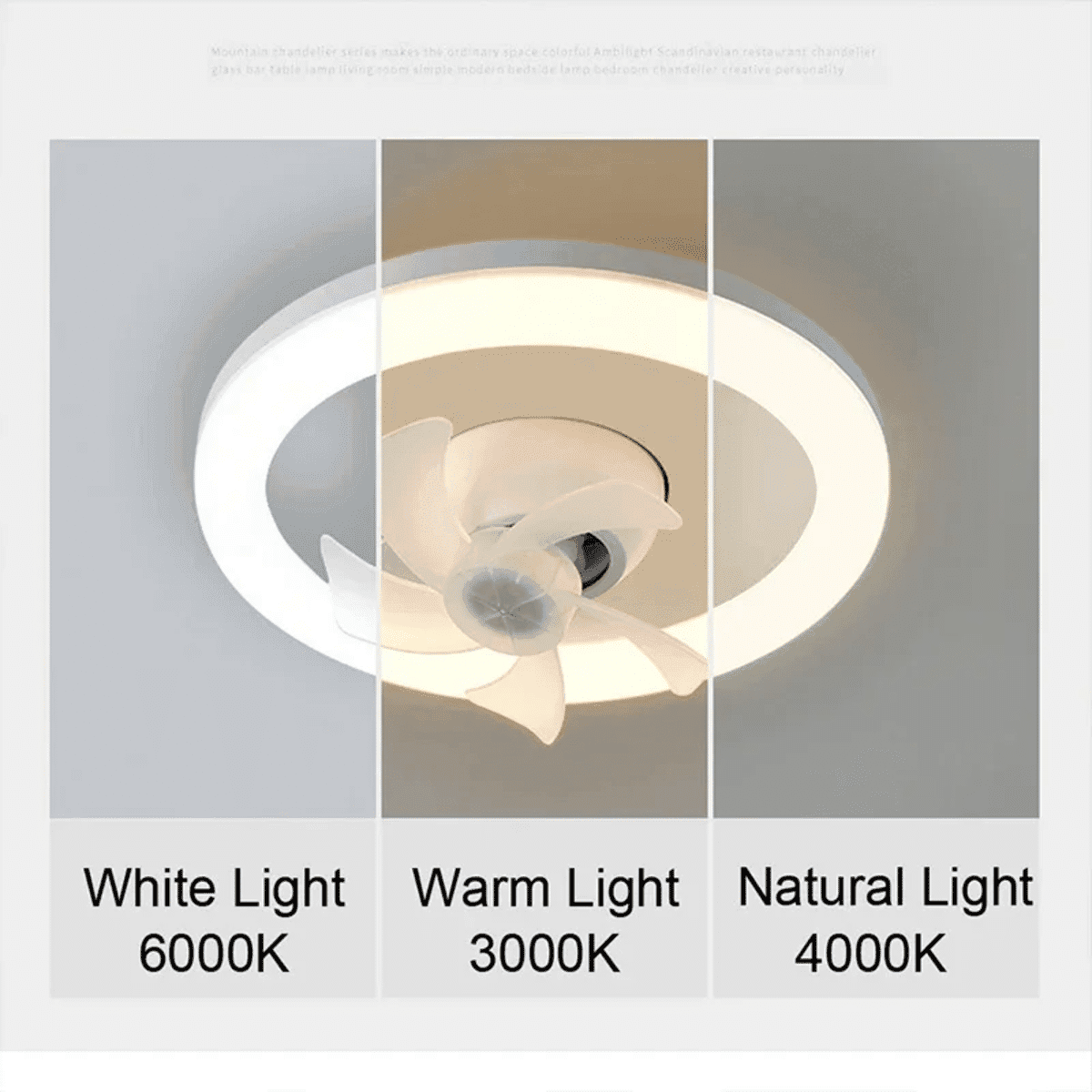 מאוורר תקרה עם תאורת LED