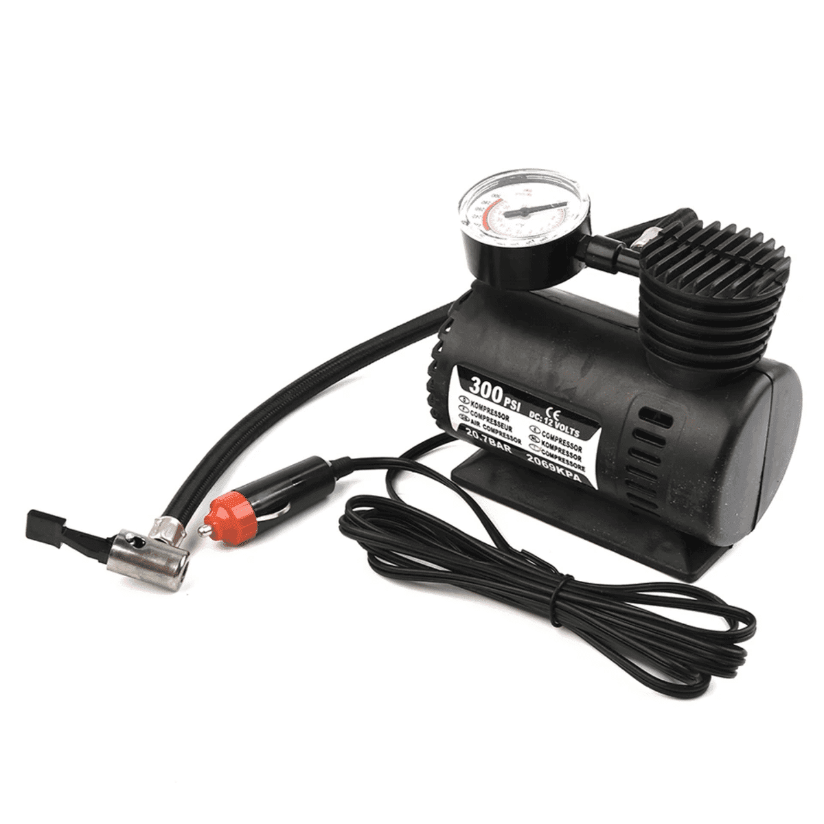 משאבת צמיגים חשמלית ניידת 12V עם מדחס אוויר – מתאים לרכב, אופניים ומשחקי כדור
