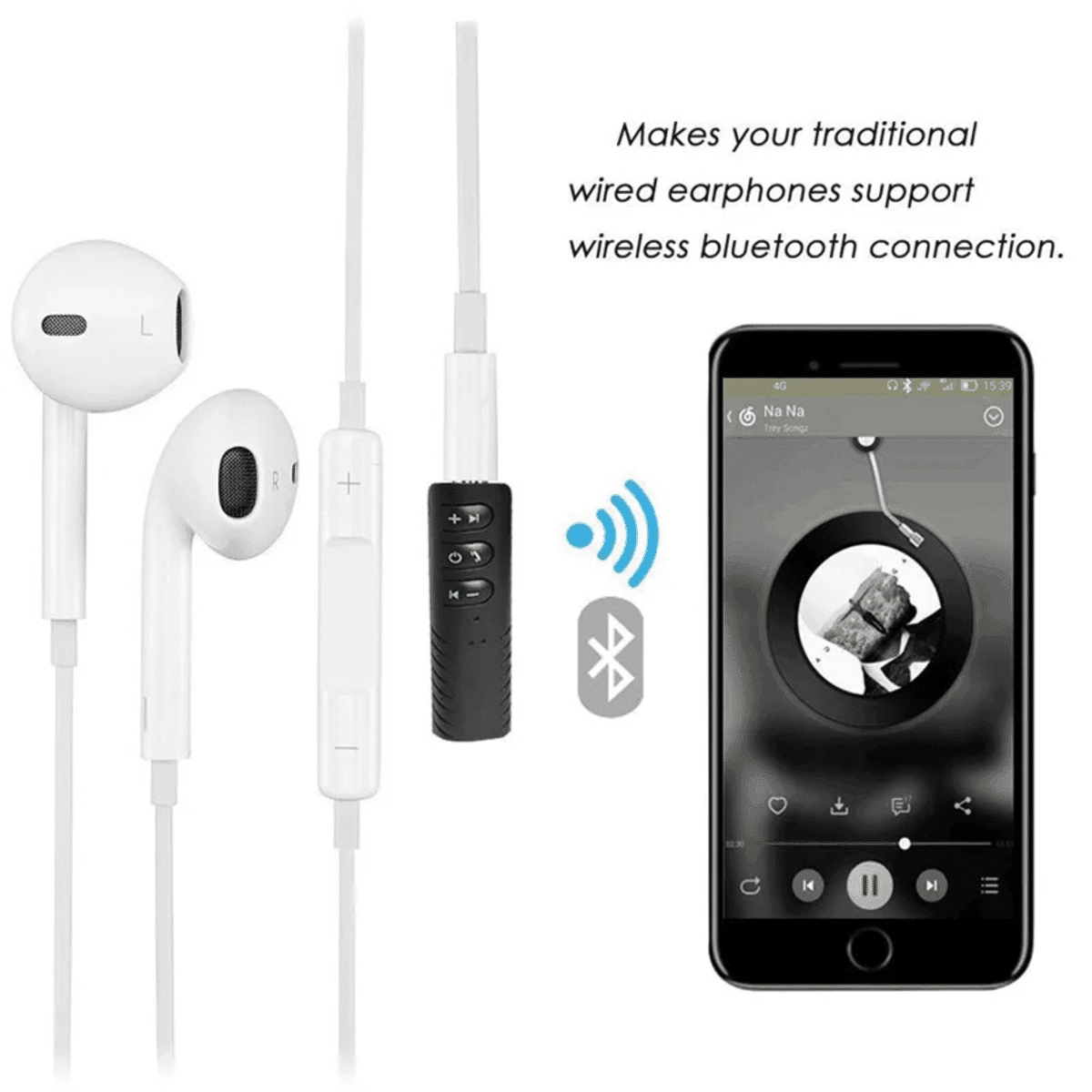 מקלט Bluetooth אלחוטי 3.5 מ"מ – מתאם אודיו עם מיקרופון