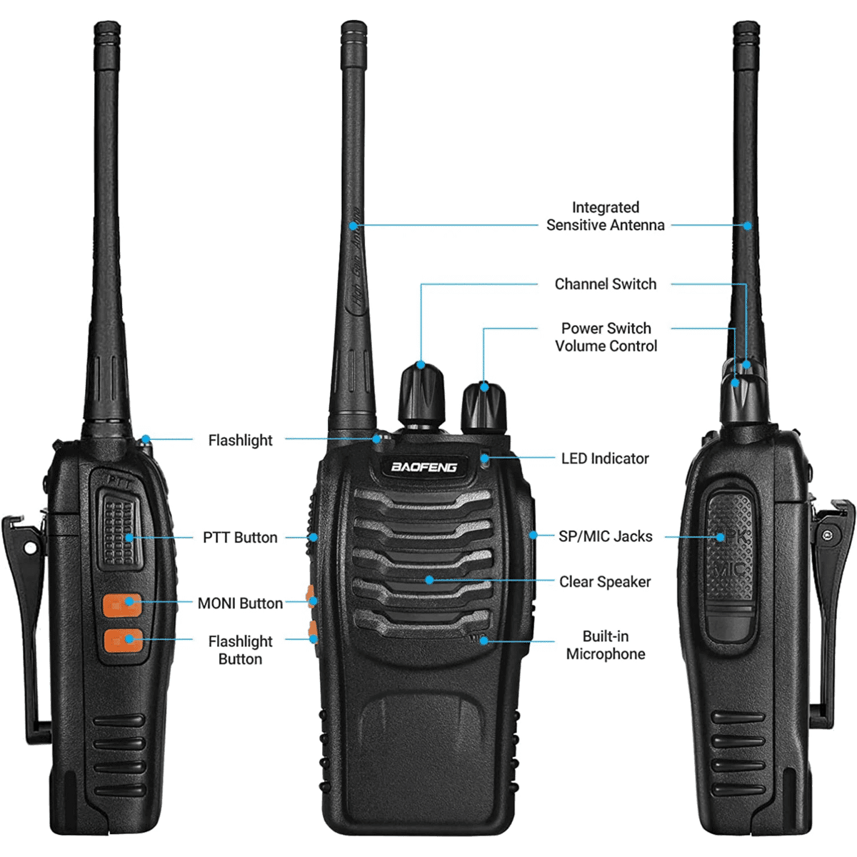סט ווקי טוקי נייד BF-888S