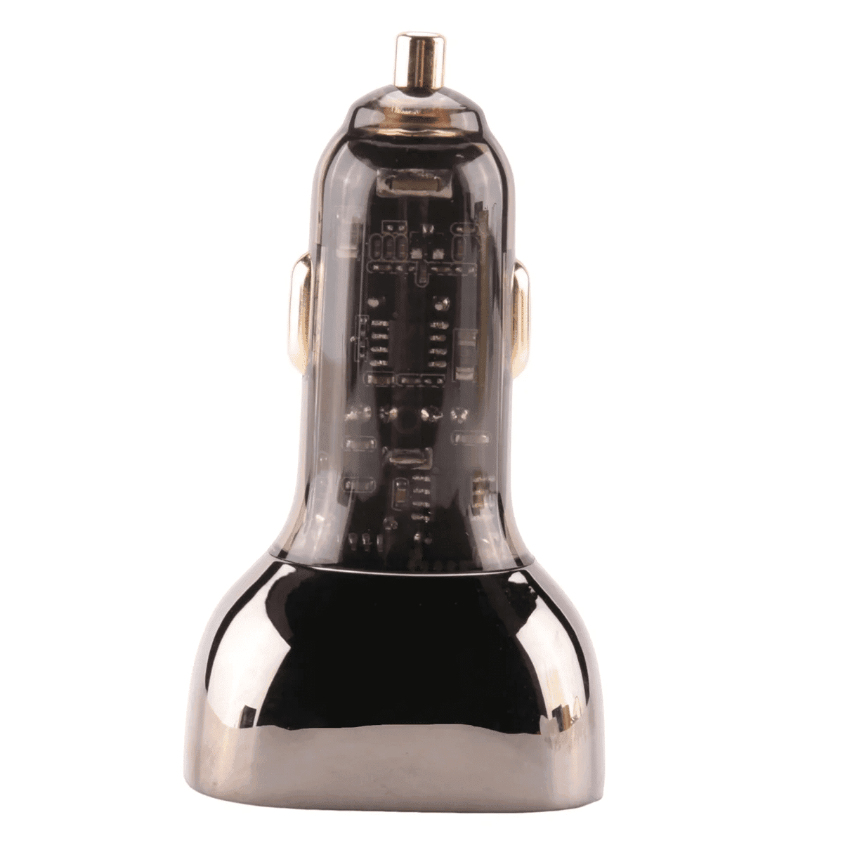 מטען רכב שקוף QC 3.0 עם 3 יציאות USB ואורות הדרגתיים