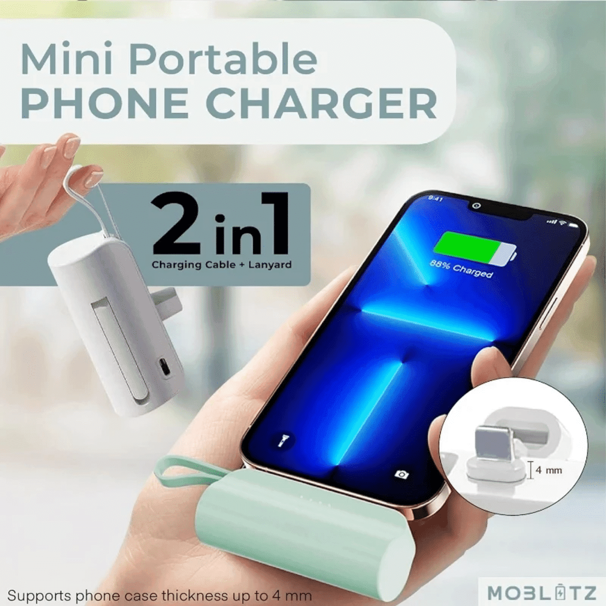 בנק כוח נייד 10000mAh עם טעינה מהירה 2 ב-1